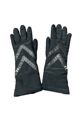 Isotoner Medium Black Thermal Insulated Faux Leather Gloves Techwear Minimalist
